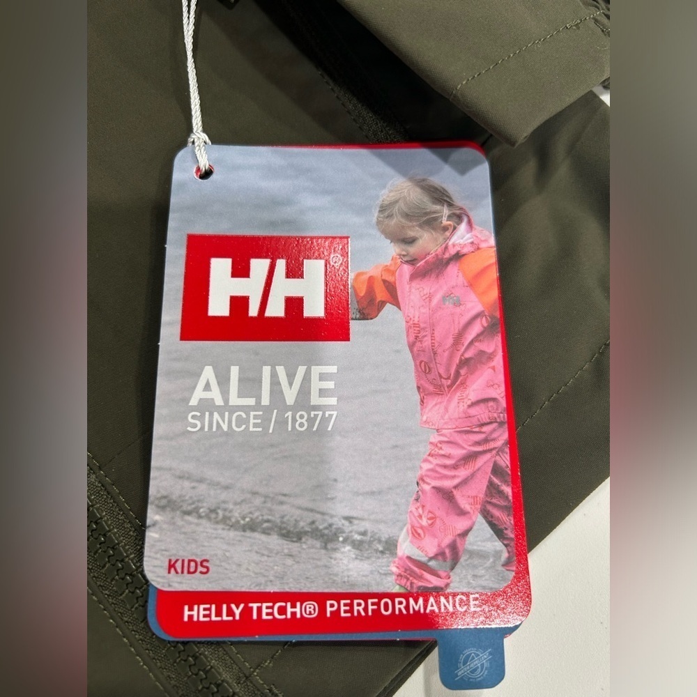 Helly Hansen Kids Infants Size 1 Sogn Jacket NWT Green Multi-Sport Rain - Picture 4 of 9